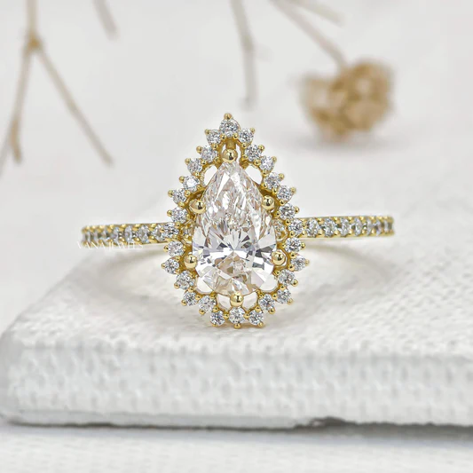 Amora Oval 1.00ct Hidden Halo Diamond Engagement Ring With Side Stones Set in 18K White Gold - Image 3
