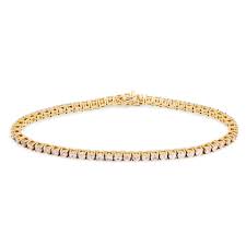 18ct Yellow Gold Round Brilliant Cut Diamond Tennis Bracelet