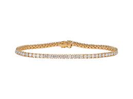 18ct Yellow Gold Round Brilliant Cut Diamond Tennis Bracelet - Image 3