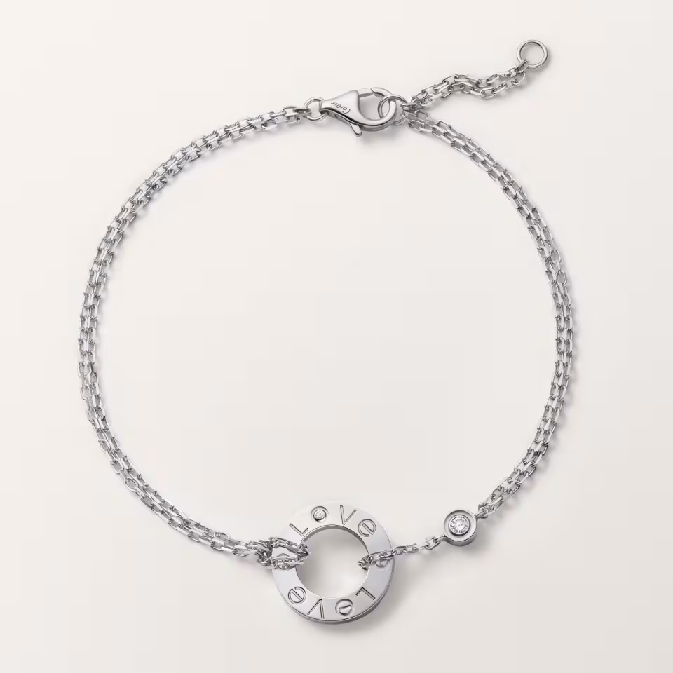 LOVE bracelet, on chain, 2 diamonds
